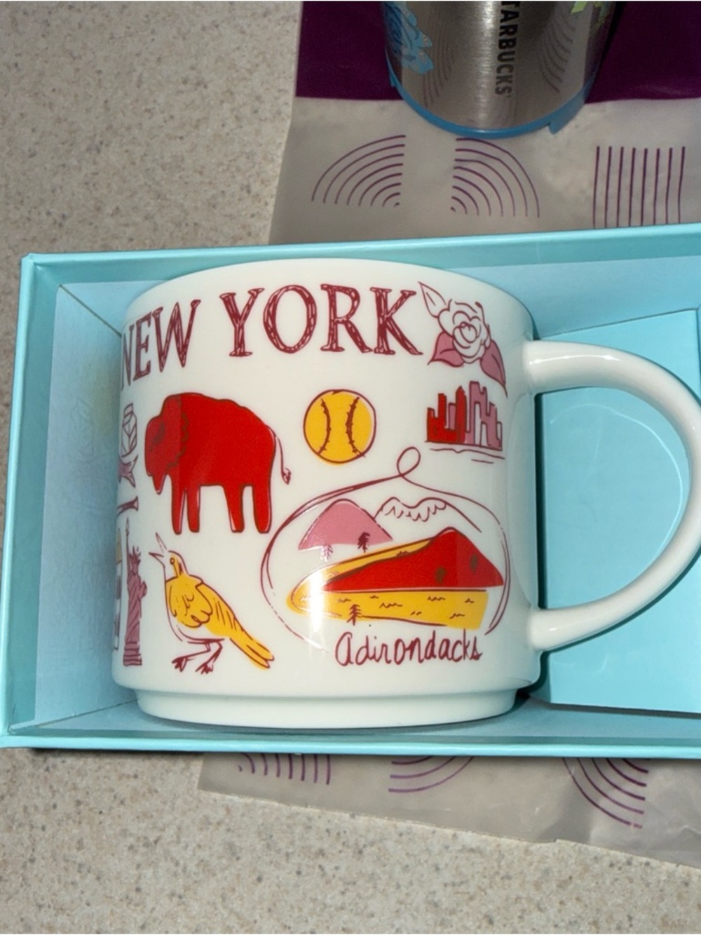 Been There Series Starbucks NEW YORK Red Yellow & White Ceramic Mug